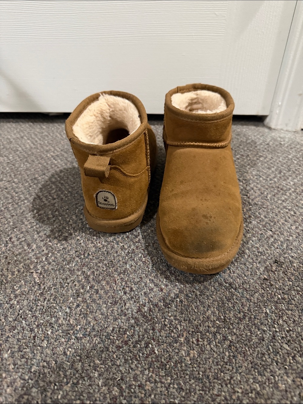 BearPaw Kids Chestnut Faux-Shearling Slip-On Booties